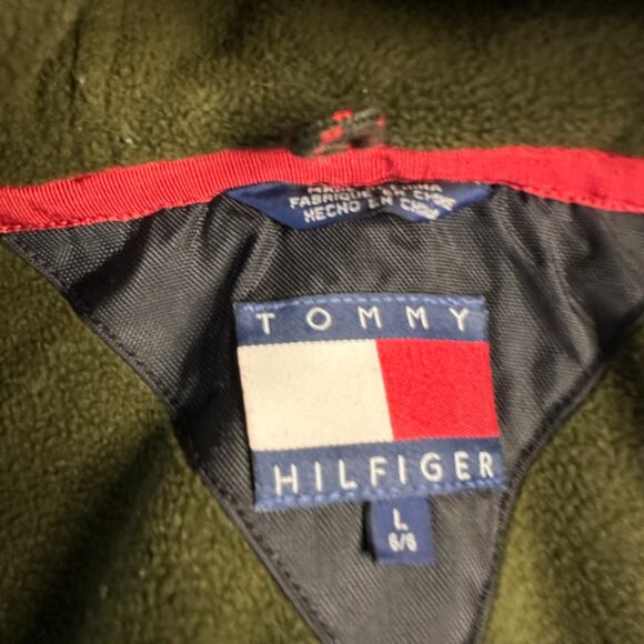 VINTAGE 90s Tommy Hilfiger Outdoors Rain Jacket Mens L Black Utility Expedition - Picture 6 of 9
